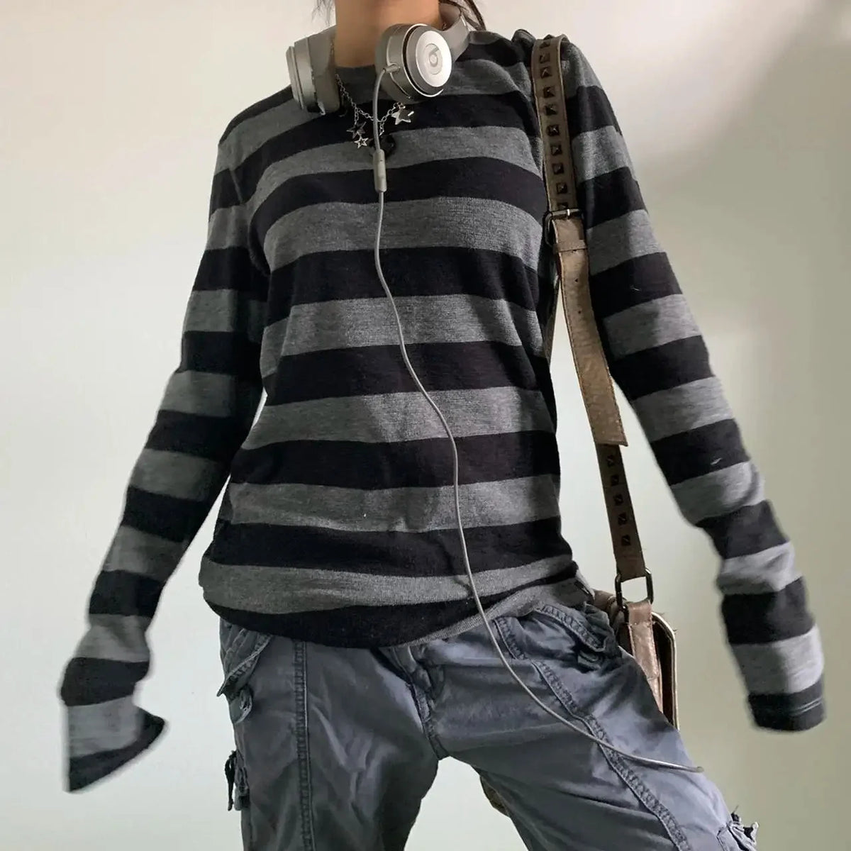 Y2K Long Sleeve Striped T Shirt