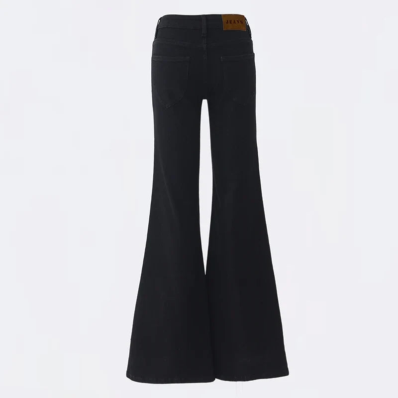 Y2K Low Waist Black Flare Jeans