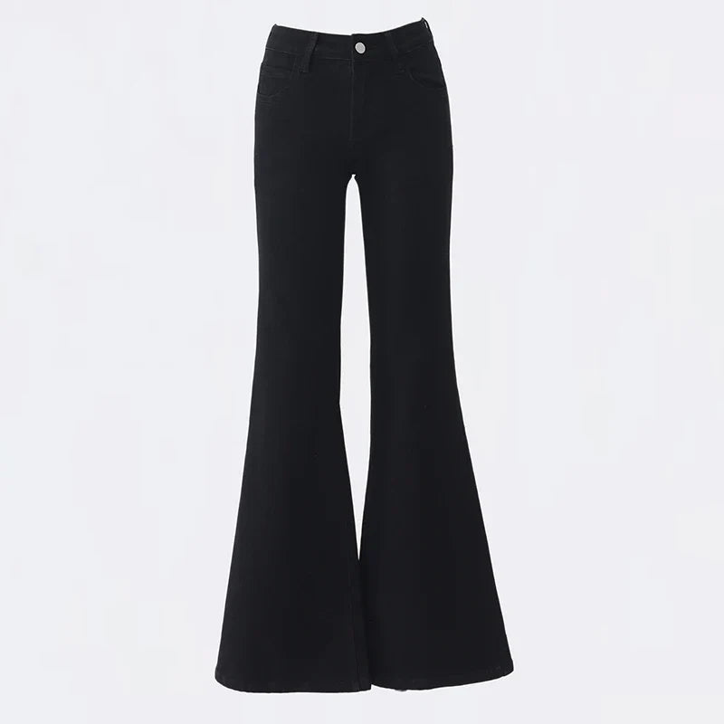 Y2K Low Waist Black Flare Jeans
