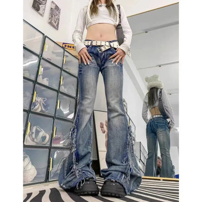Y2K Low Waist Wide Leg Flare Jeans