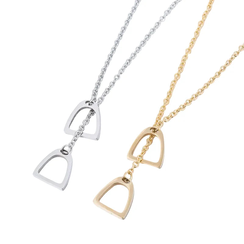 Y2K Lucky Horseshoe Overlap Pendant Necklace
