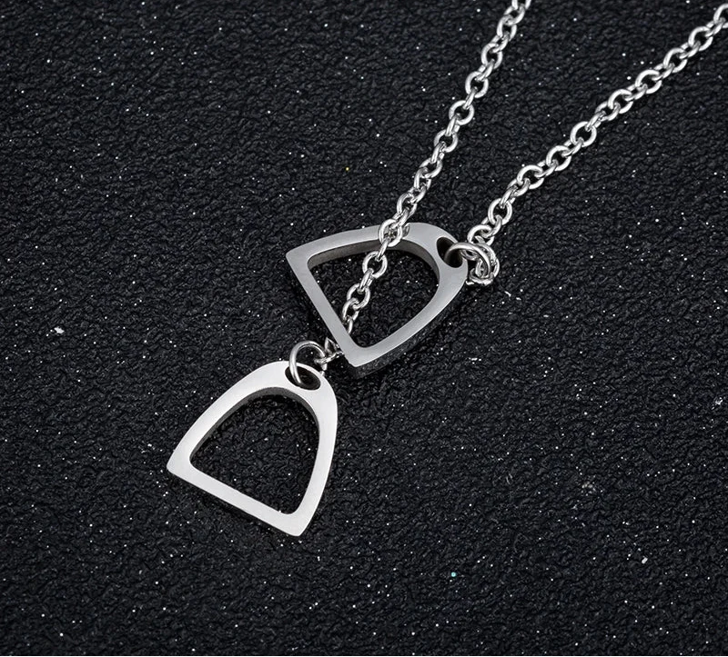 Y2K Lucky Horseshoe Overlap Pendant Necklace