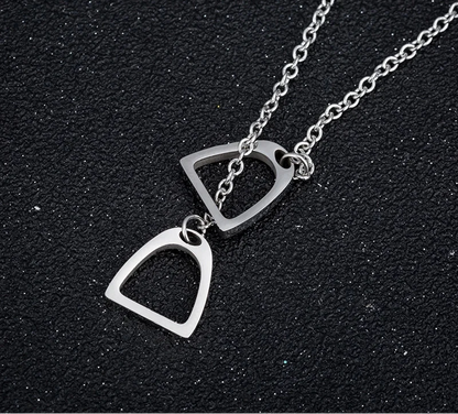 Y2K Lucky Horseshoe Overlap Pendant Necklace