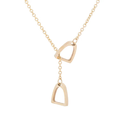 Y2K Lucky Horseshoe Overlap Pendant Necklace