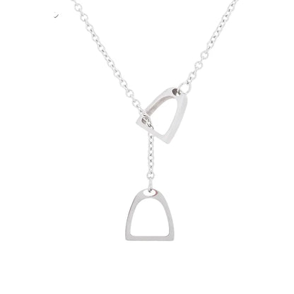 Y2K Lucky Horseshoe Overlap Pendant Necklace
