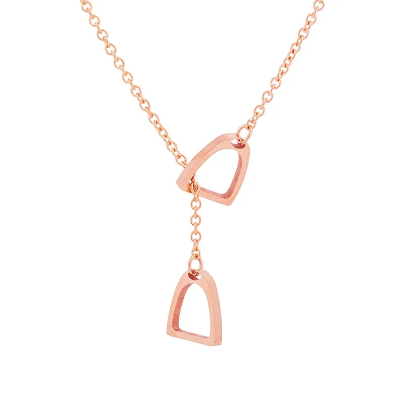 Y2K Lucky Horseshoe Overlap Pendant Necklace