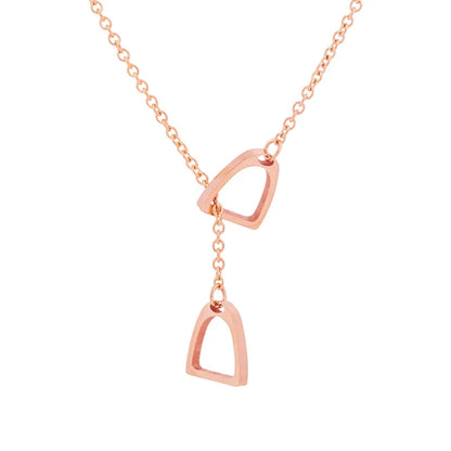 Y2K Lucky Horseshoe Overlap Pendant Necklace