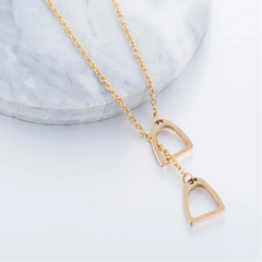 Y2K Lucky Horseshoe Overlap Pendant Necklace