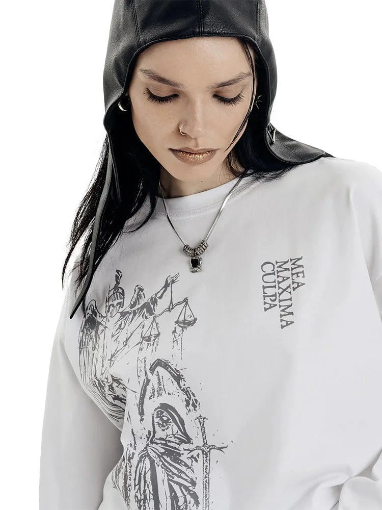 Y2K Memento Balance Graphic Long Sleeve Top