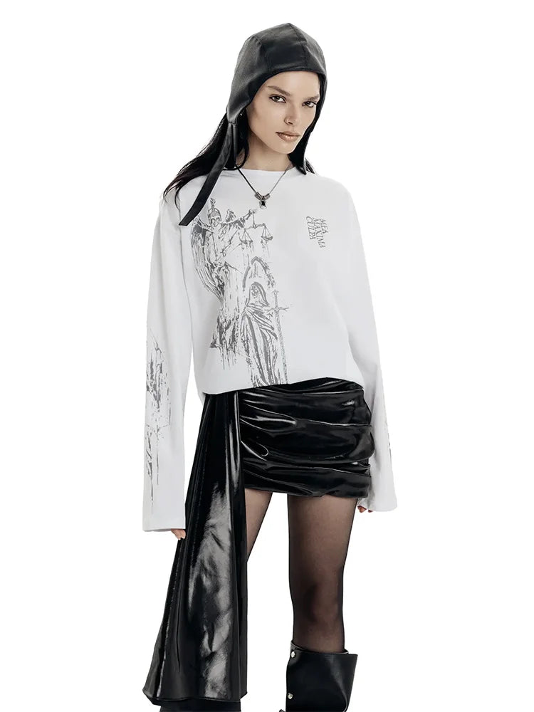 Y2K Memento Balance Graphic Long Sleeve Top