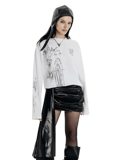 Y2K Memento Balance Graphic Long Sleeve Top