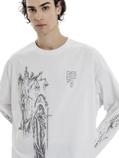 Y2K Memento Balance Graphic Long Sleeve Top