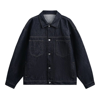 Y2K Mens Contrast Stitching Denim Workwear Jacket