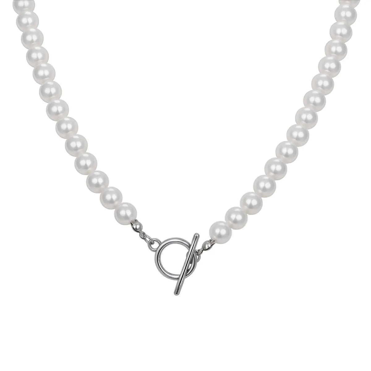 Y2K Mens Imitation Pearl Beaded Necklace