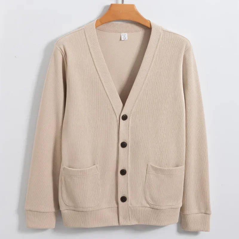Y2K Mens Knitted Button Up Sweater Cardigan