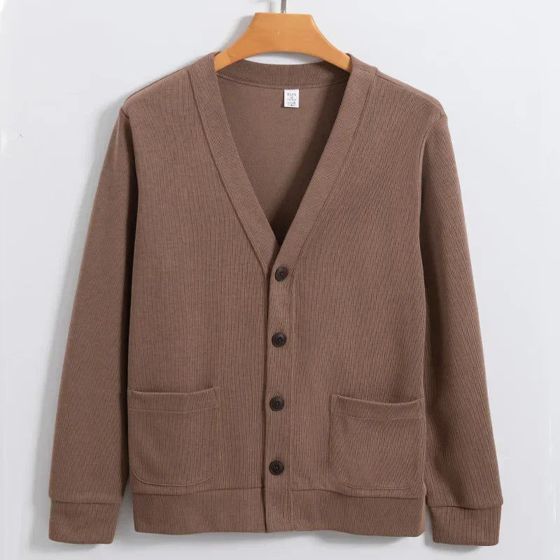Y2K Mens Knitted Button Up Sweater Cardigan