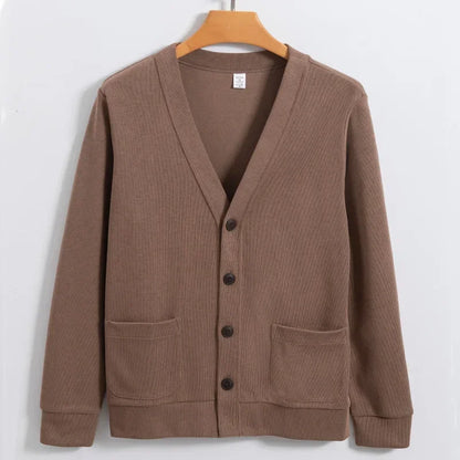 Y2K Mens Knitted Button Up Sweater Cardigan