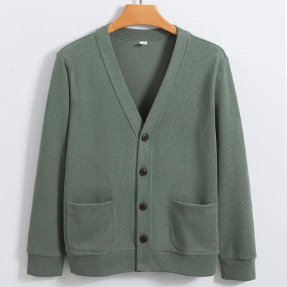 Y2K Mens Knitted Button Up Sweater Cardigan