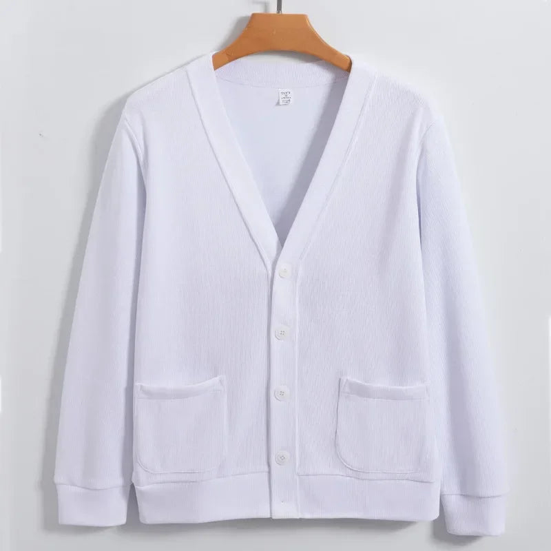 Y2K Mens Knitted Button Up Sweater Cardigan