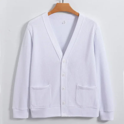 Y2K Mens Knitted Button Up Sweater Cardigan