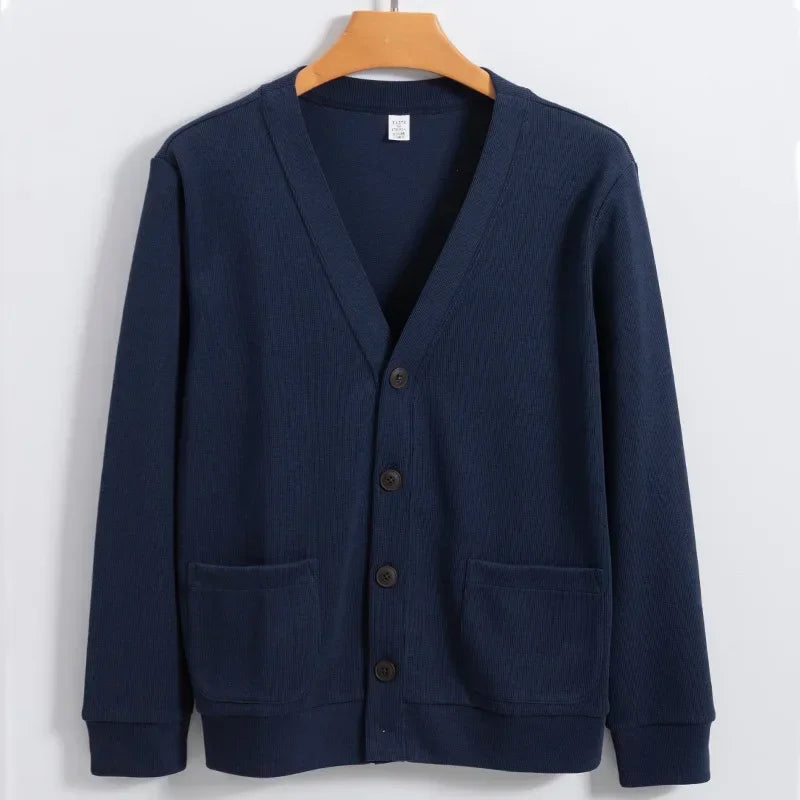 Y2K Mens Knitted Button Up Sweater Cardigan