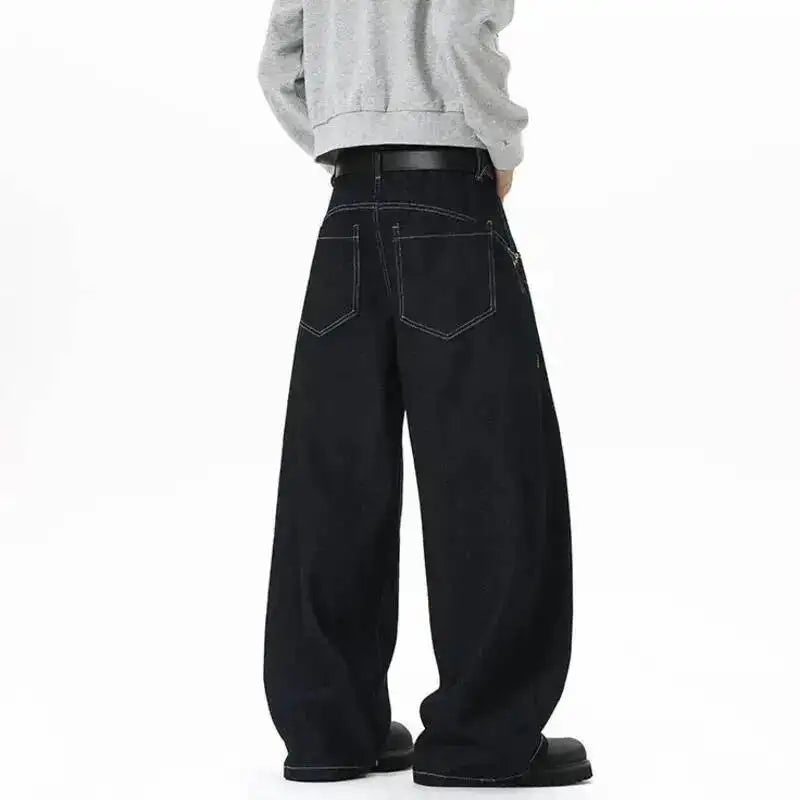 Y2K Metal Buckle Zip Wide Leg Jeans