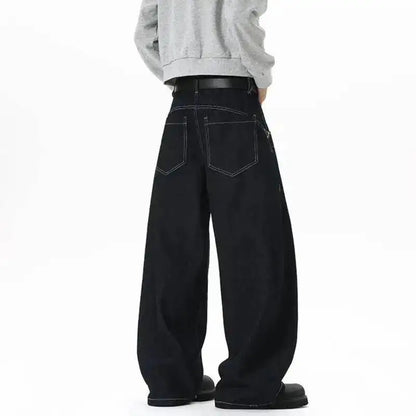 Y2K Metal Buckle Zip Wide Leg Jeans