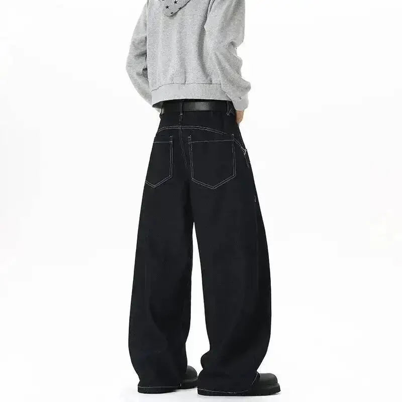 Y2K Metal Buckle Zip Wide Leg Jeans