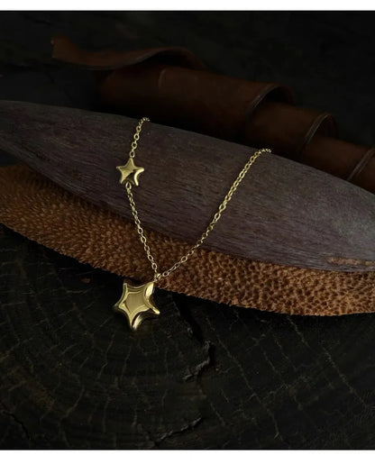 Y2K Minimalist 3D Star Pendant