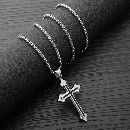 Y2K Minimalist Cross Pendant Necklace