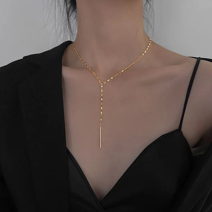 Y2K Minimalist Pendant Choker Necklace