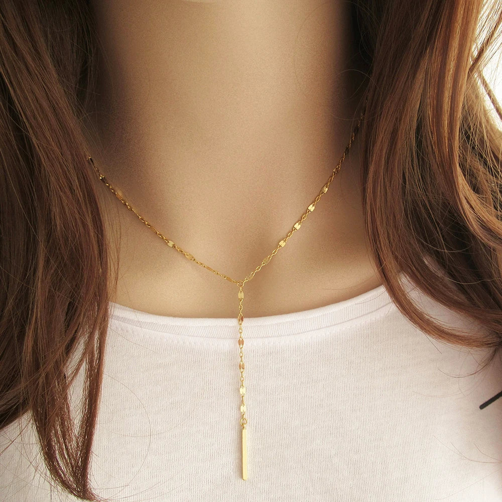 Y2K Minimalist Pendant Choker Necklace