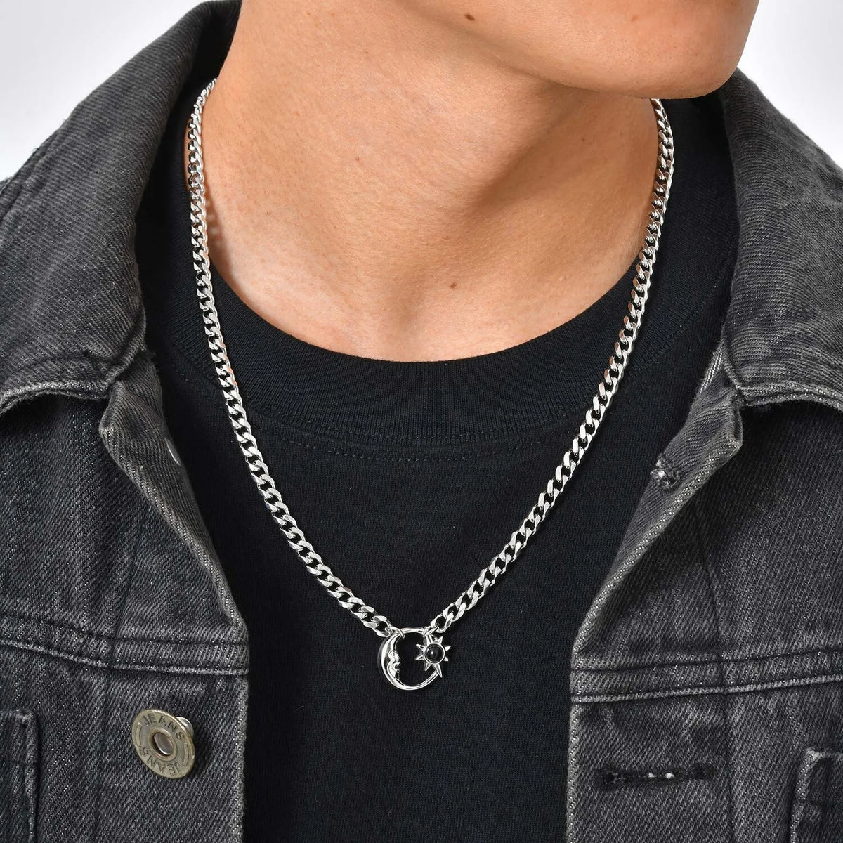 Y2K Moon And Star Hollow Necklace