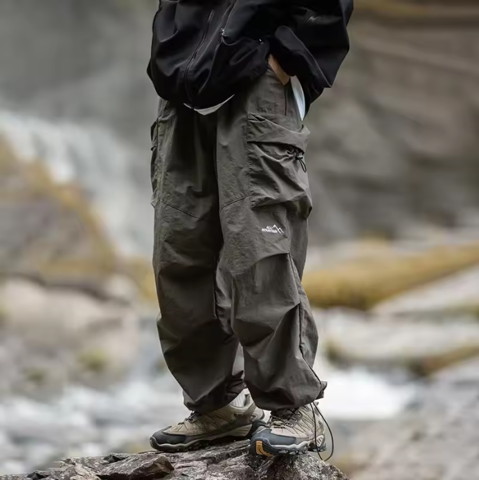 Y2K Multi Pocket Parachute Cargo Trousers