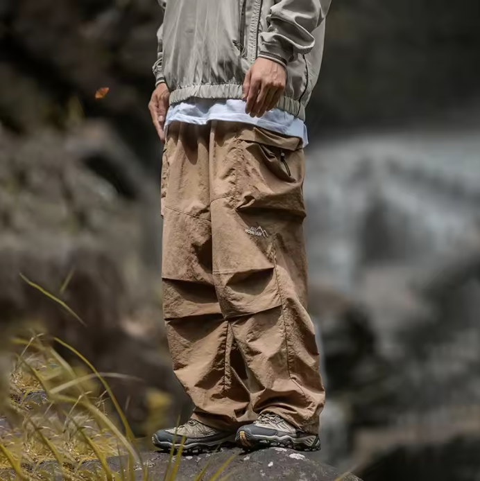 Y2K Multi Pocket Parachute Cargo Trousers