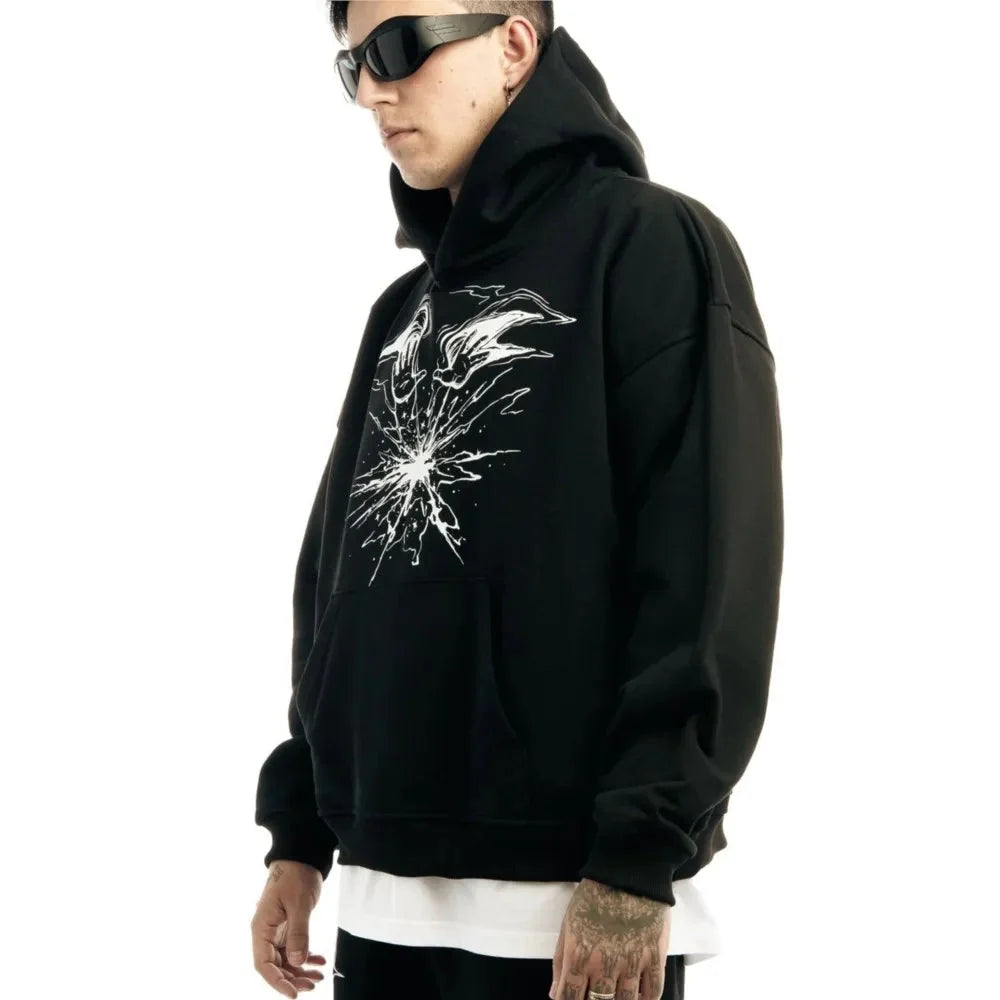Y2K Omnipotent Power Print Graphic Hoodie
