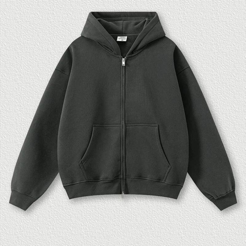 Y2K Origin 345gsm Boxy Fit Zip Up Hoodie