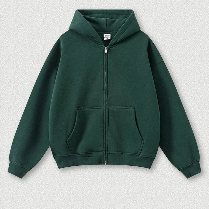 Y2K Origin 345gsm Boxy Fit Zip Up Hoodie