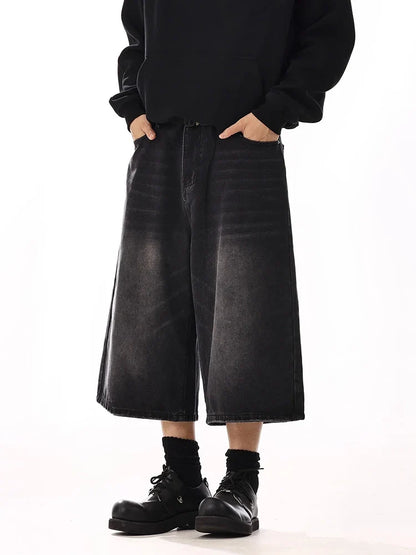 Y2K Oversized Black Long Jorts