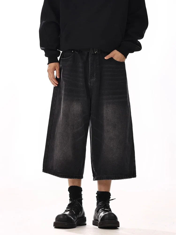 Y2K Oversized Black Long Jorts