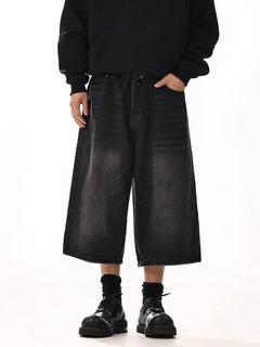 Y2K Oversized Black Long Jorts