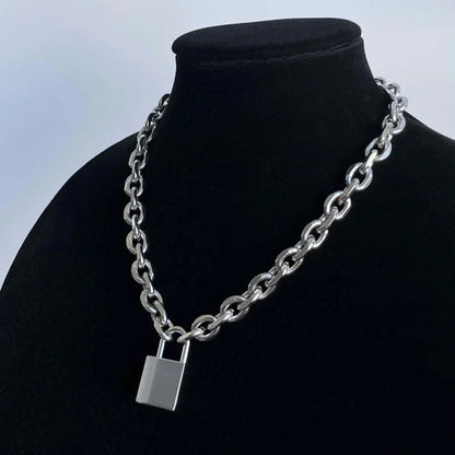Y2K Oversized Padlock Pendant Necklace