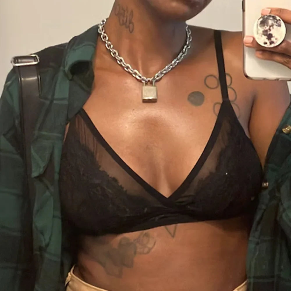 Y2K Oversized Padlock Pendant Necklace