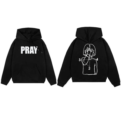 Y2K PRAY Graphic Hoodie Sweater