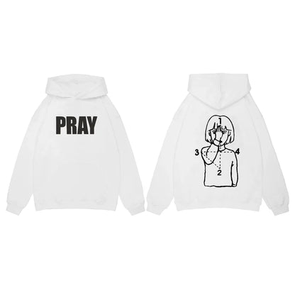 Y2K PRAY Graphic Hoodie Sweater