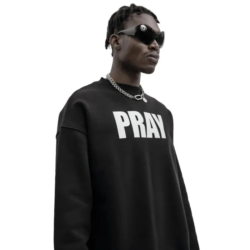 Y2K PRAY Graphic Hoodie Sweater