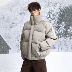 Y2K Padded Stand Collar Zip Up Coat Puffer Jacket