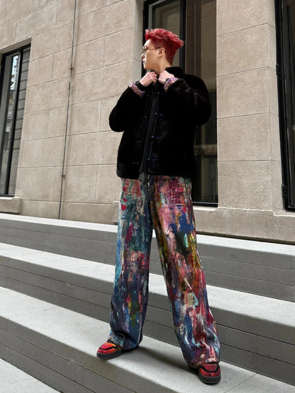 Y2K Painters Workspace Graphic Baggy Jeans