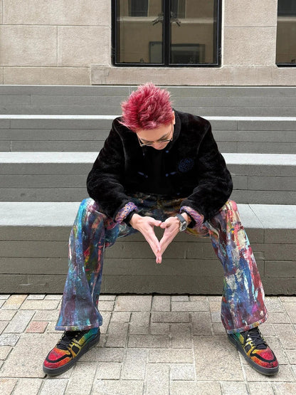 Y2K Painters Workspace Graphic Baggy Jeans