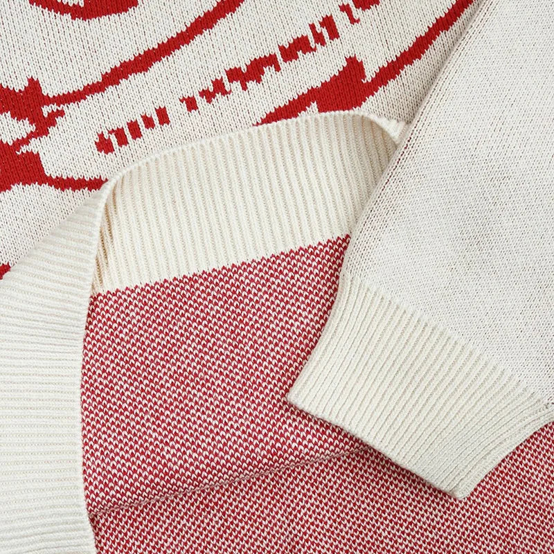 Y2K Paper Planes Crewneck Knitted Sweater